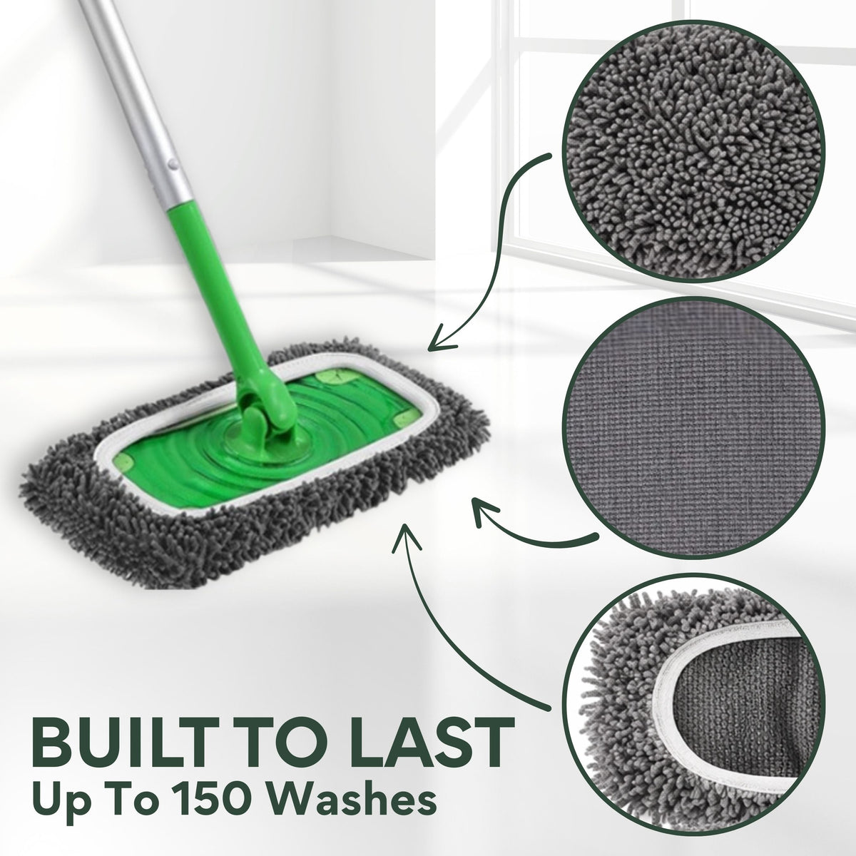 SealShine | Reusable Mop Pads – Fits 25 cm & 42 cm Mop Heads